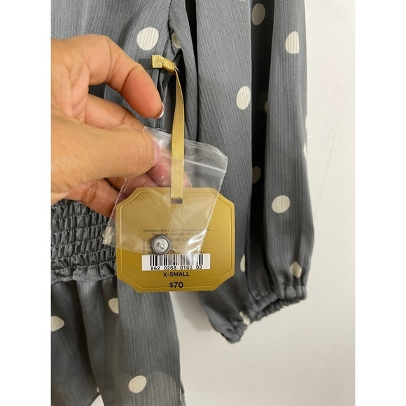 RYEGRASS Gray Dots Women’s Blouse New With Tags Size: XS - Picture 12 of 13